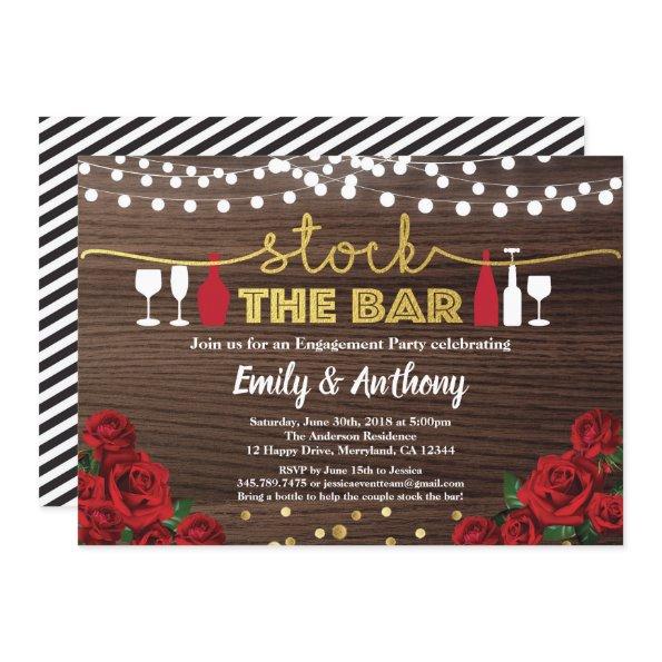 Stock the bar  Red rose rustic wood