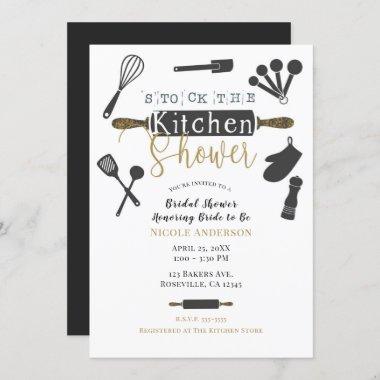 Stock the Kitchen Bridal Shower Modern Minimal Invitations