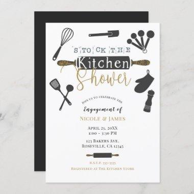 Stock the Kitchen Engagement Shower Modern Minimal Invitations