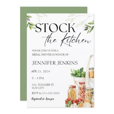 Stock the Kitchen Pantry Cooking Bridal Shower Invitations