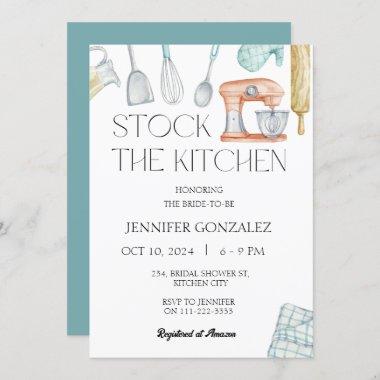 Stock the Kitchen Pantry Cooking Bridal Shower Invitations