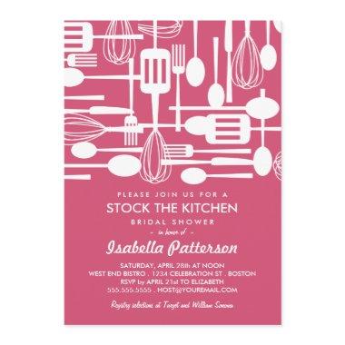 Stock the Kitchen Retro Style Bridal Shower Invitations