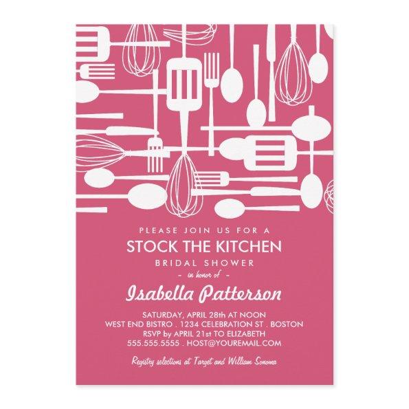 Stock the Kitchen Retro Style Bridal Shower Invitations