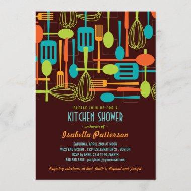 Stock the Kitchen Retro Style Bridal Shower Invitations