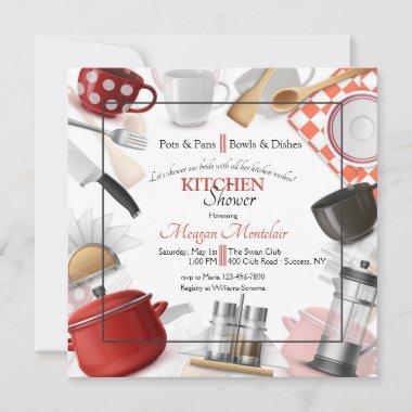 Stock the Kitchen Square Bridal Shower Invitations