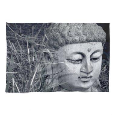 Stone Buddha head kitchen tea towel