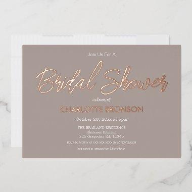 Stone Minimalist Script  Rose Gold  Foil
