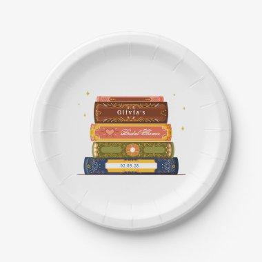 Story Book Library Onto Next Chapter Bridal Shower Paper Plates