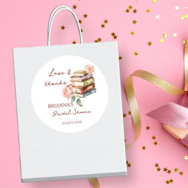 Story book new chapter bridal shower favor classic round sticker