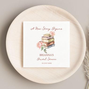 Story book new chapter bridal shower printed napkins