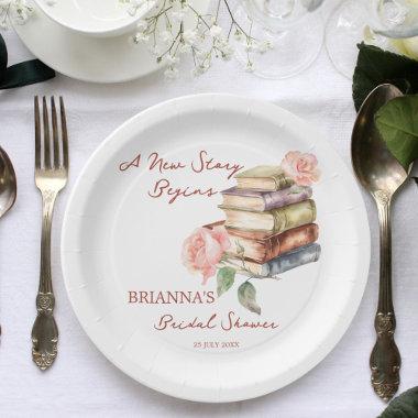 Story book new chapter bridal shower printed paper plates