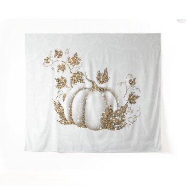 Storybook Gold White Pumpkin Fairy Tale Banner Tapestry