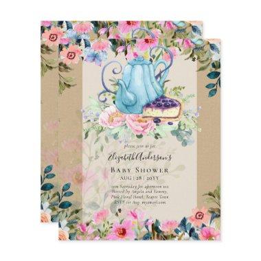 Storytime Tea Party Baby Shower Invitations