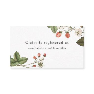 Strawberries and Greenery Shower Registry Enclosure Invitations