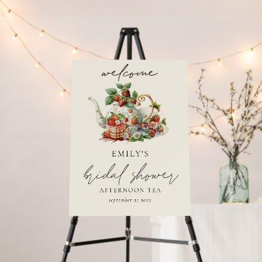 Strawberry Afternoon Tea Welcome to Bridal Shower Foam Board