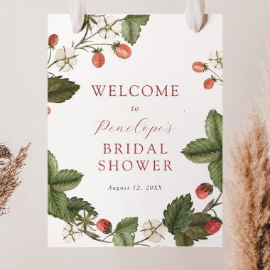 Strawberry and Greenery Bridal Shower Welcome Sign