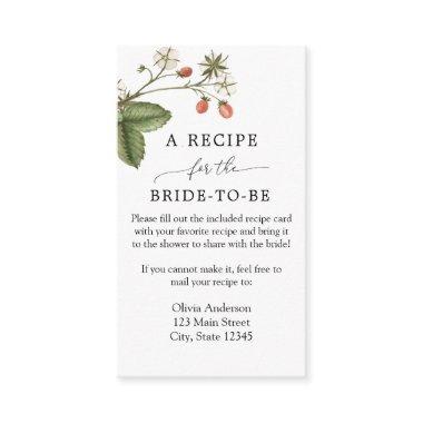 Strawberry Bridal Recipe Request Enclosure