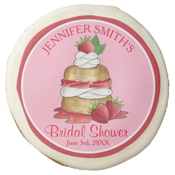 Strawberry Cake Shortcake Bridal Shower Birthday Sugar Cookie