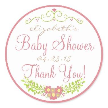 Strawberry Ice and Almond Colors Shower Classic Round Sticker