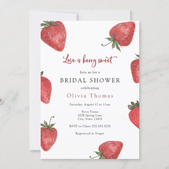 Strawberry Love is Sweet Bridal Shower Invitations