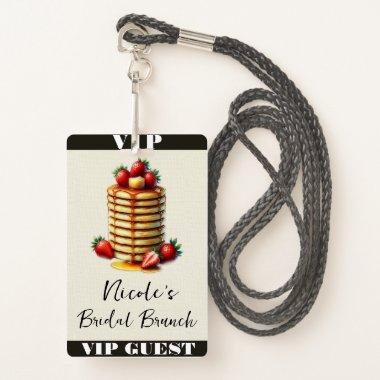 Strawberry Pancakes Stack Bridal Brunch VIP Pass Badge