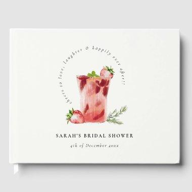 Strawberry Pink Margarita Cocktail  Guest Book