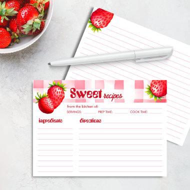 Strawberry Retro Recipe Invitations Bridal Shower Gift