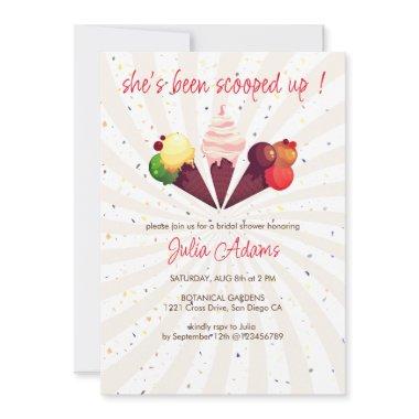 Strawberry Vanilla Choco Scoop Bridal Shower Invitations