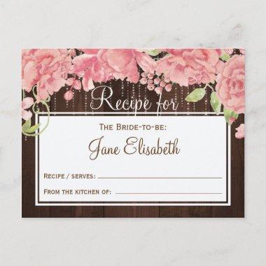 String lights blush floral bride to be recipe Invitations