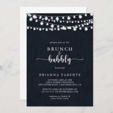 String Lights Brunch and Bubbly Bridal Shower Invitations