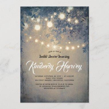 String Lights Rustic Country Dreamy Bridal Shower Invitations