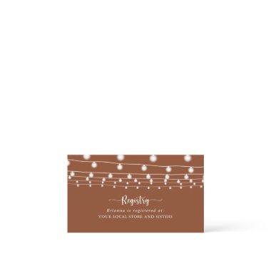 String Lights Terracotta Wedding Gift Registry  Enclosure