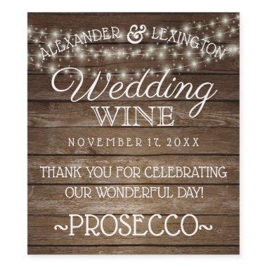 String Of Lights Wedding Sparkling Wine or Wine Label