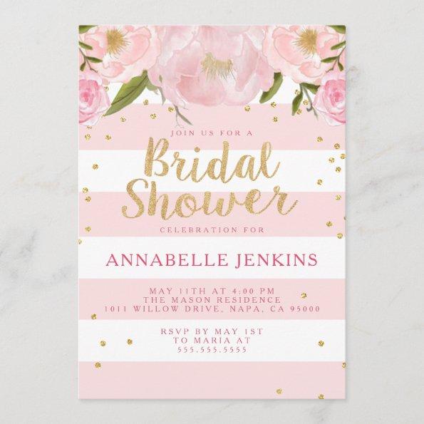 Stripe Bridal Shower Party Invitations