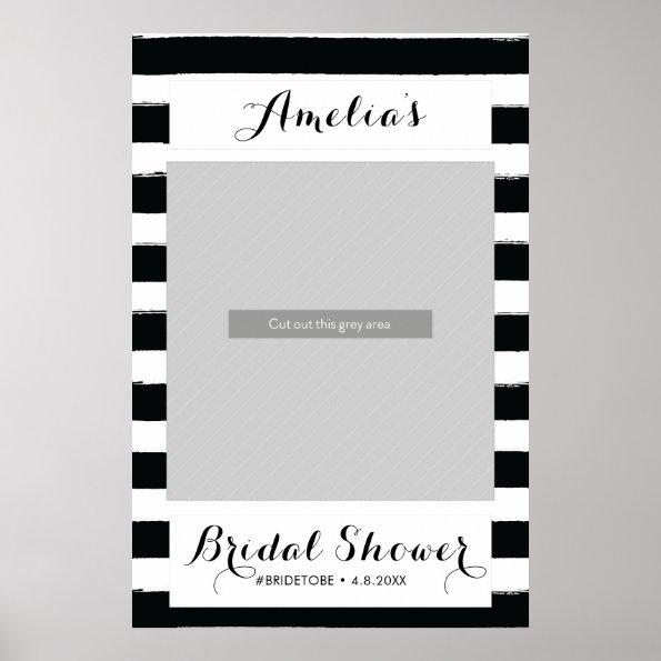 Striped Black and White Photo Booth Prop Poster