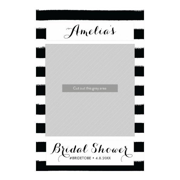 Striped Black and White Photo Booth Prop Poster