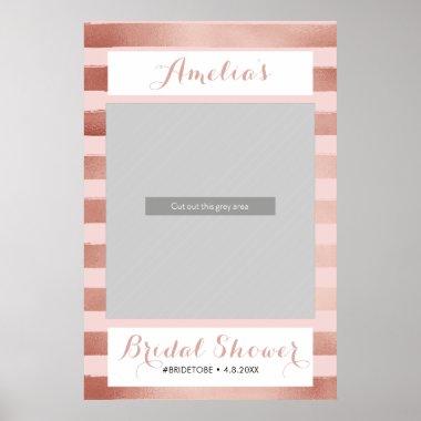 Striped Rose Gold Photo Booth Prop Poster