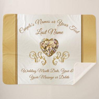 Stunning, Golden Wedding Gifts Ideas, Personalized Sherpa Blanket