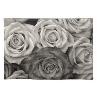 Stunning Roses Black and White Photo Placemat