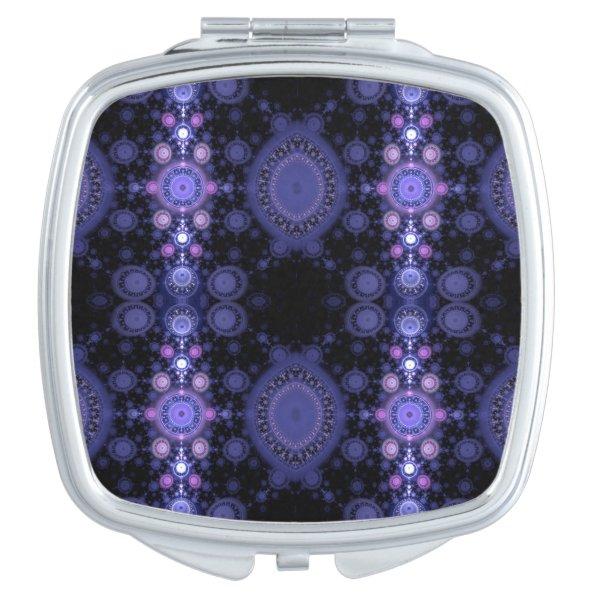 Stunnng Purple Fractal Flame Art Compact Mirror