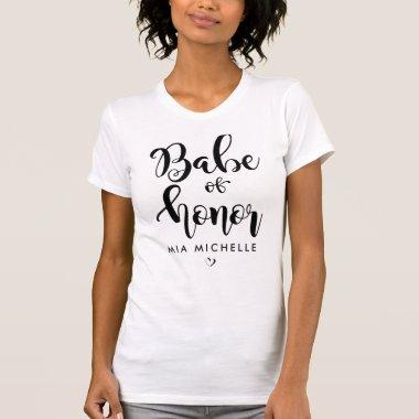 Stylish Babe of Honor Black and White T-Shirt