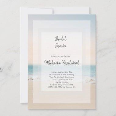 Stylish Beach Bridal Shower Invitations
