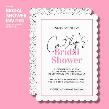 Stylish Black and Pink Script Spot