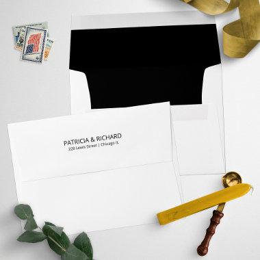 Stylish Black And White Wedding Invitations Envelope
