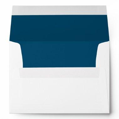 Stylish Blue And White Wedding  Envelope