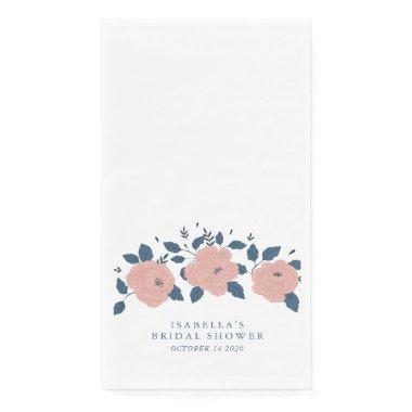 Stylish Blue Garden Flower Custom  Paper Guest Towels