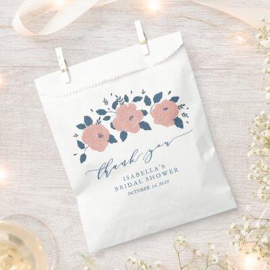 Stylish Blue Garden Flower Personalized Thank You Favor Bag