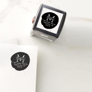 Stylish Custom Monogram Ink Spot Self-inking Stamp