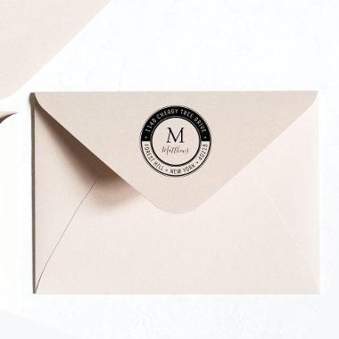 Stylish Custom Monogram Last Name & Return Address Self-inking Stamp