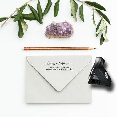 Stylish Custom Script Name & Address Pocket Stamp